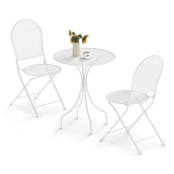 Tangkula 3 Piece Patio Set W/ Rattan-like Pattern Metal Patio Folding Bistro Set For 2 -Tangkula GUEST 1119d44f d97b 4b0a 8ecd 95c076481d8b