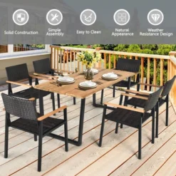 Tangkula Patented 7PCS Patio Garden Dining Set Outdoor Dining Furniture Set W/ Umbrella Hole -Tangkula GUEST 114c60f9 0156 4a38 88e7 6d0366c3c358