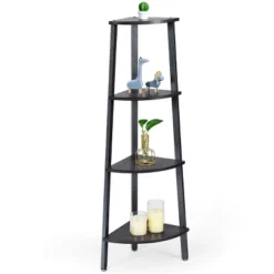 Tangkula 4-layers Corner Shelf Metal Storage Rack Bookcase Display Stand Wood -Tangkula GUEST 115eae93 d854 4b25 b9b2 89878154f774