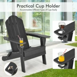 Tangkula 4PCS Patio Folding Adirondack Chair Weather Resistant Cup Holder Yard -Tangkula GUEST 1160ef1a a42e 444b 9b69 c8eb75feb4b6
