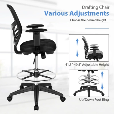 Tangkula Ergonomic Office Chair W/Retractable Footrest High Back Reclining Executive Chair W/Adjustable Headrest 7 Tangkula Ergonomic Office Chair W/Retractable Footrest High Back Reclining Executive Chair W/Adjustable Headrest - Image 7