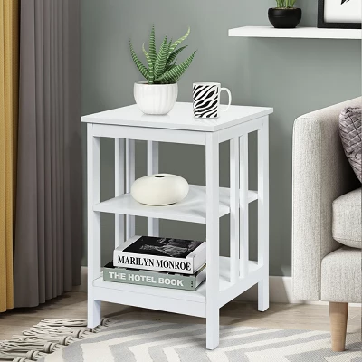 Tangkula 2PCS 3-tier Side Table Nightstand Sofa End Table Storage Display Shelf 1 Tangkula 2PCS 3-tier Side Table Nightstand Sofa End Table Storage Display Shelf