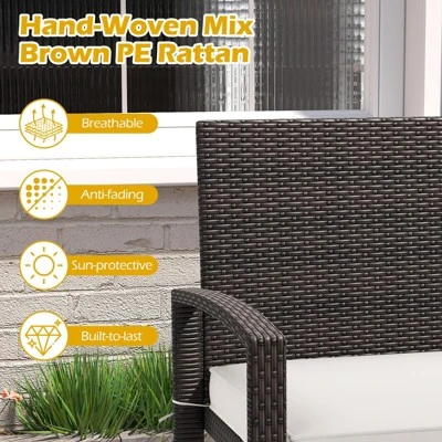 Tangkula 2-Person Patio Loveseat W/ Removable Seat Cushion Metal Frame Backrest 3 Tangkula 2-Person Patio Loveseat W/ Removable Seat Cushion Metal Frame Backrest - Image 3