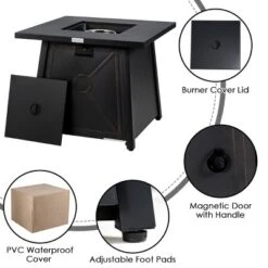 Tangkula 9PCS Outdoor Patio Furniture Set With 30" Propane Fire Pit Table PE Wicker Space-Saving Sectional Sofa Set W/ Storage Box & Cushions -Tangkula GUEST 148f8c7e 2fe6 4b50 aebd dd54b8077e03