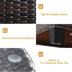 Tangkula 4PCS Outdoor Patio Conversation Set Wicker Rattan Sectional Sofa W/Cushions -Tangkula GUEST 14d5ee1d 51a4 461d 8b90 bf6e4511b34f