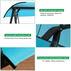 Tangkula Outdoor Patio Swing Loveseat Hammock Hanging Chair Turquoise -Tangkula GUEST 151f3b73 b3ee 4a5c 9796 180bd50f1406
