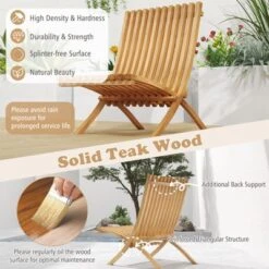 Tangkula 2 PCS Folding Patio Chair Teak Wood Outdoor Lounge Chair W/ Slatted Seat & Backrest 13 Tangkula 2 PCS Folding Patio Chair Teak Wood Outdoor Lounge Chair W/ Slatted Seat & Backrest -Tangkula GUEST 15de884f 5dc3 4322 b218 d522e96ce8a6