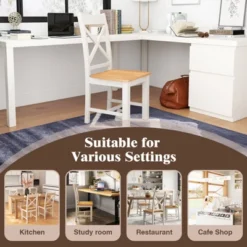 Tangkula Modern Wooden Dining Chairs Set Of 4 W/ High Back Rubber Wood Frame Armless -Tangkula GUEST 16700a33 6d2a 4a60 a0e1 7065685695c3