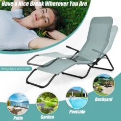Tangkula 2 PCS Outdoor Chaise Lounge Folding Stacking Reclining Chairs -Tangkula GUEST 16f3efbc f3eb 4705 b4f9 7cbca059c882