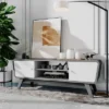 Tangkula Mid Century TV Stand For TVs Up To 55" Media Console Table Sliding Door
