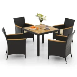 Tangkula 5PCS Dining Table Set For 4 Rattan Conversation Set W/ Umbrella Hole Patio 11 Tangkula 5PCS Dining Table Set For 4 Rattan Conversation Set W/ Umbrella Hole Patio -Tangkula GUEST 175758c9 275c 4580 a413 efcd6c60ca0e