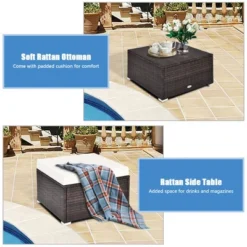 Tangkula 4PCS Rattan Patio Sofa Conversation Set Outdoor Furniture Set W/ Cushion -Tangkula GUEST 18457ba8 0c30 43bb aa02 a30d59bafe58