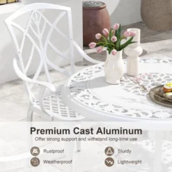 Tangkula Set Of 4 Cast Aluminum Dining Chairs Outdoor Bistro Chairs W/ Curved Back & Armrests All-Weather Dining Chairs Aluminum Outdoor Furniture 10 Tangkula Set Of 4 Cast Aluminum Dining Chairs Outdoor Bistro Chairs W/ Curved Back & Armrests All-Weather Dining Chairs Aluminum Outdoor Furniture -Tangkula GUEST 18ee6dad 3e08 4ffe 806e 97fb0a9b9298