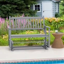 Tangkula Patio Glider Loveseat Chair Swing Rocking Bench W/ Curved Backrest & Slatted Seat 12 Tangkula Patio Glider Loveseat Chair Swing Rocking Bench W/ Curved Backrest & Slatted Seat -Tangkula GUEST 198ff466 b282 4790 9b6e b9764c7397fe