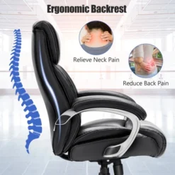 Tangkula Adjustable Executive Chair Rolling High Back Leather Office Chair Black -Tangkula GUEST 1bd2d06d dbe6 47cb a22e f4df03b211ea