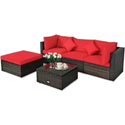 Tangkula 5-Piece Outdoor Patio Sectional Rattan Wicker Sofa Set W/ Cushion 16 Tangkula 5-Piece Outdoor Patio Sectional Rattan Wicker Sofa Set W/ Cushion -Tangkula GUEST 1caf57c0 6f2c 4cd7 9ef4 35dd06a9c129