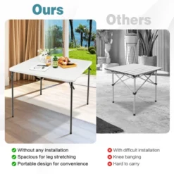 Tangkula Folding Camping Table Portable Picnic Table With All-Weather HDPE Tabletop Metal Frame & Carry Straps White/Gray 16 Tangkula Folding Camping Table Portable Picnic Table With All-Weather HDPE Tabletop Metal Frame & Carry Straps White/Gray -Tangkula GUEST 1d90e61f 3667 4bdf 83bf 43b61ceec3e5