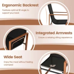 Tangkula 2 PCS Outdoor Dining Chairs Patio Furniture Chair W/ Breathable Seat & Backrest -Tangkula GUEST 1da16c7a af14 4f93 b9df ba3852455300