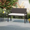 Tangkula 2-Person Patio Loveseat W/ Removable Seat Cushion Metal Frame Backrest