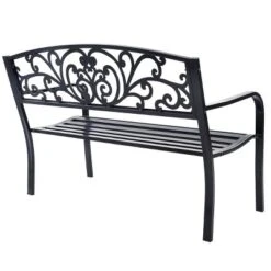 Tangkula 50"Patio Bench Porch Chair Steel Frame Cast Iron Loveseat W/ Backrest For Park Garden 9 Tangkula 50"Patio Bench Porch Chair Steel Frame Cast Iron Loveseat W/ Backrest For Park Garden -Tangkula GUEST 1e9b409a 8504 4243 8ab5 3e0be4859190