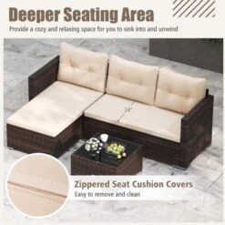 Tangkula 4 Seats Outdoor Patio Furniture Set L-Shaped Couch Set For Yard 14 Tangkula 4 Seats Outdoor Patio Furniture Set L-Shaped Couch Set For Yard -Tangkula GUEST 1fa0a819 4180 4dd5 8d22 9fafe64abad4