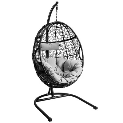 Tangkula Hanging Hammock Chair Egg Swing Chair W/ Seat Cushion Pillow Stand 8 Tangkula Hanging Hammock Chair Egg Swing Chair W/ Seat Cushion Pillow Stand - Image 8