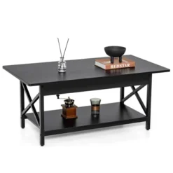 Tangkula Coffee Table Industrial 2-Tier W/ Storage Shelf &Storage Shelf For Living Room -Tangkula GUEST 1ff3b349 f890 45ce 92e9 7f615e5f7807