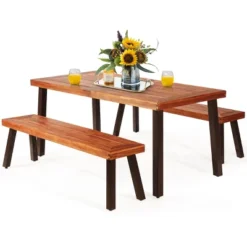 Tangkula 3-Piece Outdoor Acacia Wood Picnic Dining Table And Stool Set With Umbrella Hole 9 Tangkula 3-Piece Outdoor Acacia Wood Picnic Dining Table And Stool Set With Umbrella Hole -Tangkula GUEST 20082b6d 539b 44a8 8ecd e69f09dc9b23