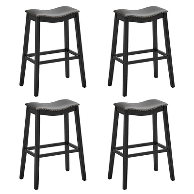 Tangkula Set Of 4 Saddle Bar Stools Bar Height Kitchen Chairs W/ Rubber Wood Legs 10 Tangkula Set Of 4 Saddle Bar Stools Bar Height Kitchen Chairs W/ Rubber Wood Legs - Image 10