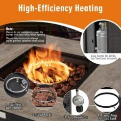 Tangkula 5-Piece Patio Furniture Set With 30 Inches Gas Fire Pit Table Outdoor PE Wicker Sectional Sofa Set With Cushions Red/Beige/Navy/Turquoise 15 Tangkula 5-Piece Patio Furniture Set With 30 Inches Gas Fire Pit Table Outdoor PE Wicker Sectional Sofa Set With Cushions Red/Beige/Navy/Turquoise -Tangkula GUEST 228cacfe 4060 403c 8198 2d0b669b32ec 2