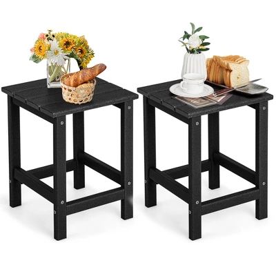Tangkula 2PCS 14" Patio Adirondack Side Table HDPE Square Weather Resistant Garden 7 Tangkula 2PCS 14" Patio Adirondack Side Table HDPE Square Weather Resistant Garden - Image 7