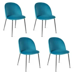 Tangkula Dining Chair Set Of 4 Upholstered Velvet Chair Set W/ Metal Base For Living Room 21 Tangkula Dining Chair Set Of 4 Upholstered Velvet Chair Set W/ Metal Base For Living Room -Tangkula GUEST 23415487 b48e 4a61 a30f fb82fa08597c