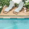 Tangkula 2 PCS Outdoor Chaise Lounge Folding Stacking Reclining Chairs