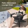 Tangkula 2PCS HDPE Adirondack Chair W/Ergonomic Design&Ottoman Outdoor Lounge Armchair Chair For Yard&Patio Black/Coffee/Grey/Turquoise/White
