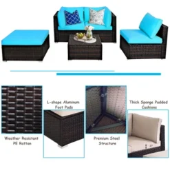 Tangkula 5PCS Cushioned Rattan Patio Conversation Set Outdoor Furniture Set W/ Ottoman 16 Tangkula 5PCS Cushioned Rattan Patio Conversation Set Outdoor Furniture Set W/ Ottoman -Tangkula GUEST 23ff9316 2821 4901 8282 67dbe1018892