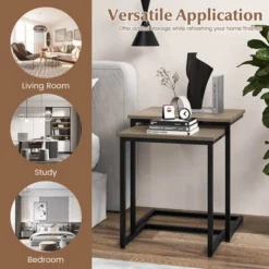 Tangkula 3 Pcs Nesting Coffee End Table Set Stacking Side Nightstand Living Room 15 Tangkula 3 Pcs Nesting Coffee End Table Set Stacking Side Nightstand Living Room -Tangkula GUEST 246d2277 3c3f 47ed a94f 0ece9a4710e3