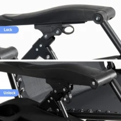 Tangkula Oversized Zero Gravity Lounge Chair Folding Recliner W/ Cup Holder & Pillow, Black -Tangkula GUEST 248d1af7 cf53 459c 8ebd 096905419bed