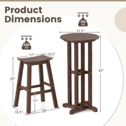Tangkula 3PCS Outdoor HDPE Bar Table & Chair Set For 2 W/ Footrests For Garden Yard Pool 17 Tangkula 3PCS Outdoor HDPE Bar Table & Chair Set For 2 W/ Footrests For Garden Yard Pool -Tangkula GUEST 248e2f61 0094 4c25 8ecf 4280b2cc754f