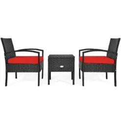 Tangkula 3-Piece Patio Wicker Storage Table & Chair Set Outdoor Conversation Set Red/Turquoise 11 Tangkula 3-Piece Patio Wicker Storage Table & Chair Set Outdoor Conversation Set Red/Turquoise -Tangkula GUEST 24d9d2df 95ef 4d09 85ca 07d43f0f274d