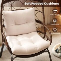 Tangkula PE Wicker Egg Chair Patio Cocoon Lounger W/ Comfortable Cushions & Metal Frame 12 Tangkula PE Wicker Egg Chair Patio Cocoon Lounger W/ Comfortable Cushions & Metal Frame -Tangkula GUEST 24f1f7a4 3bc5 4cf0 8bbb 9054ed19362d