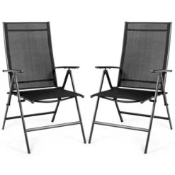 Tangkula 2PCS Folding Chair Patio Garden Outdoor W/ Steel Frame Adjustable Backrest -Tangkula GUEST 2511f122 6f58 40f6 91e9 ad2ec2eccc50
