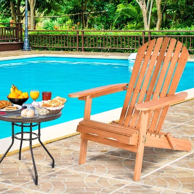 Tangkula 4PCS Folding Adirondack Chair Weather Resistant Outdoor Chair Eucalyptus Wood Adirondack Lounger Chair For Patio 3 Tangkula 4PCS Folding Adirondack Chair Weather Resistant Outdoor Chair Eucalyptus Wood Adirondack Lounger Chair For Patio - Image 3