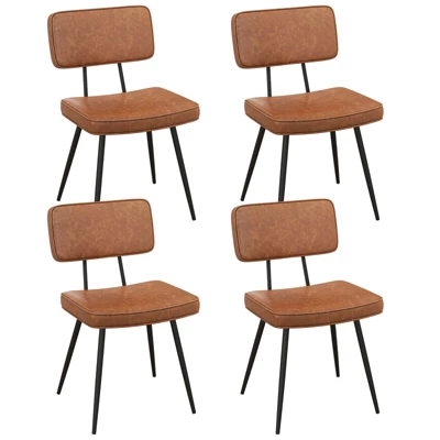 Tangkula Dining Chairs Set Of 4 W/ PU Leather Cover Filled Sponge Waterfall Seats 9 Tangkula Dining Chairs Set Of 4 W/ PU Leather Cover Filled Sponge Waterfall Seats - Image 9