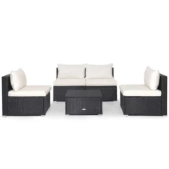 Tangkula 5PCS Patio Outdoor Rattan Sofa Conversation Set W/ Seat & Back Cushions Off White 18 Tangkula 5PCS Patio Outdoor Rattan Sofa Conversation Set W/ Seat & Back Cushions Off White -Tangkula GUEST 272a918e 1ed5 4223 ad6e ff3f3127f4cd