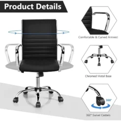 Tangkula PU Leather Office Chair High Back Conference Task Chair W/Armrests -Tangkula GUEST 2789a865 7a01 4c8f 88f1 278d480f490e