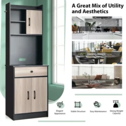 Tangkula 3-Door 71" Kitchen Buffet Pantry Storage Cabinet W/Hutch Adjustable Shelf 13 Tangkula 3-Door 71" Kitchen Buffet Pantry Storage Cabinet W/Hutch Adjustable Shelf -Tangkula GUEST 27c4907f 9f43 4741 8f63 1b6040f5da3c