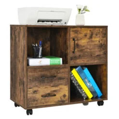 Tangkula Mobile File Cabinet With 2 Drawers Lateral Printer Stand With Shelves Storage -Tangkula GUEST 280f9197 0125 444f 974d 36aec8d29f31