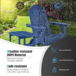Tangkula 2 PCS Patio Folding Adirondack Chair Side Table Cup Holder HDPE Navy 11 Tangkula 2 PCS Patio Folding Adirondack Chair Side Table Cup Holder HDPE Navy -Tangkula GUEST 28aa823f 32fb 40a1 9f3b 17f34173a009
