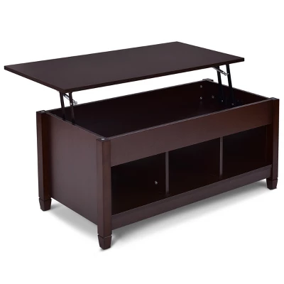 Tangkula Height Adjustable Wood Table Coffee Desk Teapoy Hidden Compartment 5 Tangkula Height Adjustable Wood Table Coffee Desk Teapoy Hidden Compartment - Image 5