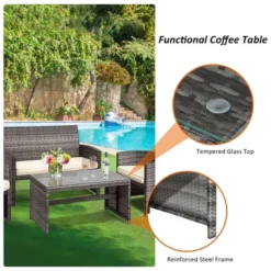 Tangkula 8PCS Patio Outdoor Rattan Furniture Set W/ Cushioned Chair Loveseat Table -Tangkula GUEST 290e9b45 21a0 4e9e b244 23849e61c52f